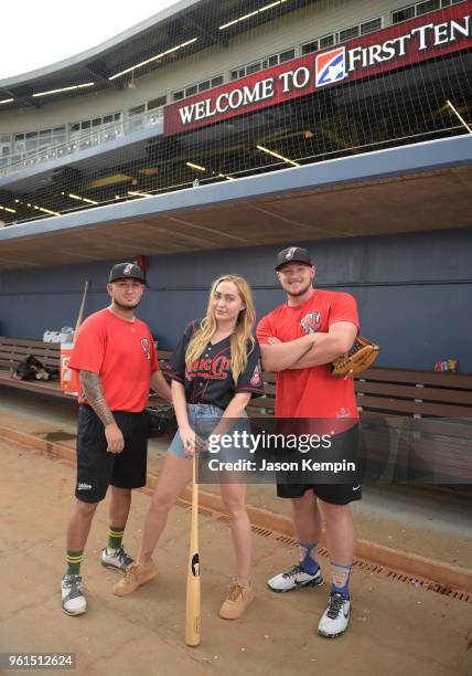 Brandi Cyrus visits First Tennessee Park on May 22, 2018 in Nashville, Tennessee.