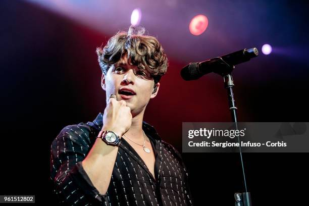 Brad Simpson of The Vamps performs on stage at Alcatraz on May 22, 2018 in Milan, Italy.