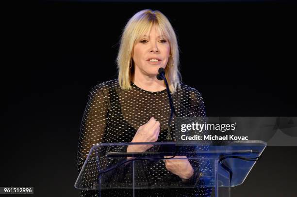 President & CEO Debbie Levin speaks onstage at the EMA IMPACT Summit Co-Hosted by Jaden Smith at Montage Beverly Hills on May 21, 2018 in Beverly...