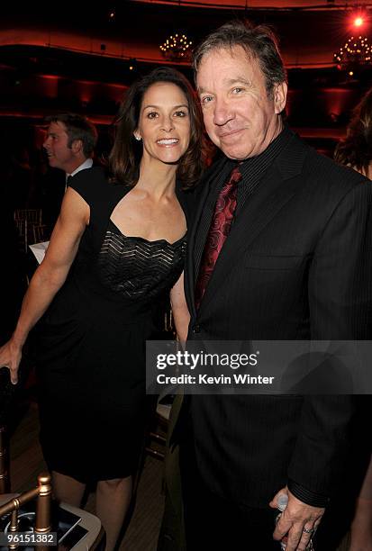 Actress Jane Hajduk and actor Tom Hanks attend the 2010 Producers Guild Awards held at Hollywood Palladium on January 24, 2010 in Hollywood,...