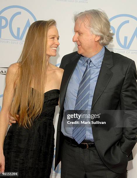 Director James Cameron and Suzy Amis arrive for the 21st Annual PGA Awards at the Hollywood Palladium on January 24, 2010 in Hollywood, California.