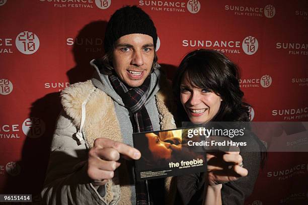 Actor Dax Shepard and Writer/Director/Actress Katie Aselton attends "The Freebie" premiere during the 2010 Sundance Film Festival at Yarrow Hotel...