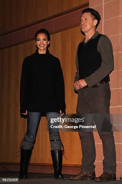 Actress Jessica Alba and actor Bill Pullman attend "The Killer Inside Me" premiere during the 2010 Sundance Film Festival at Eccles Center Theatre on...