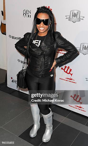 Musician Shanell attends the "Who Killed The Music?" Art Exhibit at Target Terrace Lounge on January 24, 2010 in Los Angeles, California.