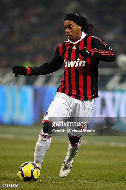 Ronaldhino of AC Milan during the Serie A match between Inter Milan and AC Milan at Stadio Giuseppe Meazza on January 24, 2010 in Milan, Italy.