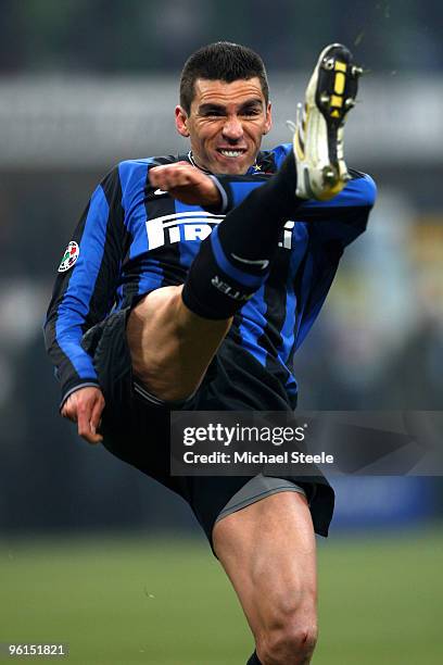 Lucio of Inter during the Serie A match between Inter Milan and AC Milan at Stadio Giuseppe Meazza on January 24, 2010 in Milan, Italy.