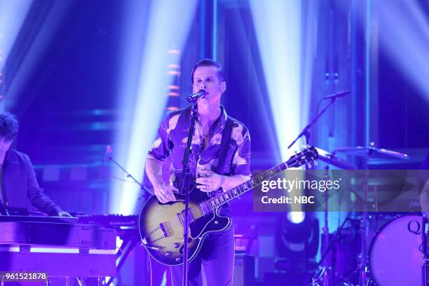 Episode 0877 -- Pictured: Musical Guest Foster the People performs "Sit Next to Me" on May 22, 2018 --