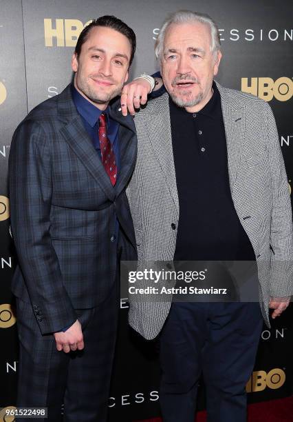 Kieran Culkin and Brian Cox attend "Succession" New York premiere at Time Warner Center on May 22, 2018 in New York City.