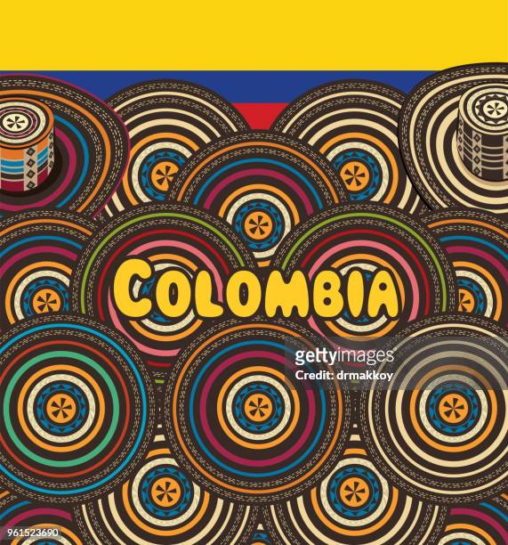 colombia vueltiao hat - colombia travel stock illustrations