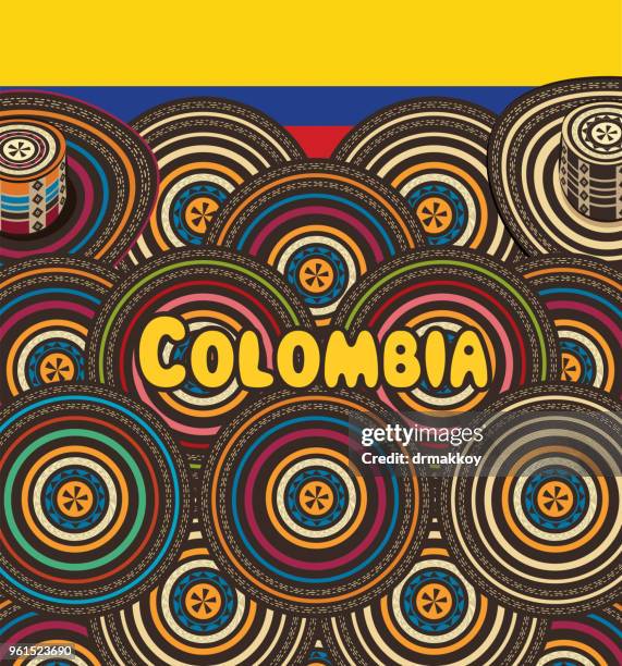 colombia vueltiao hat - colombia pattern stock illustrations