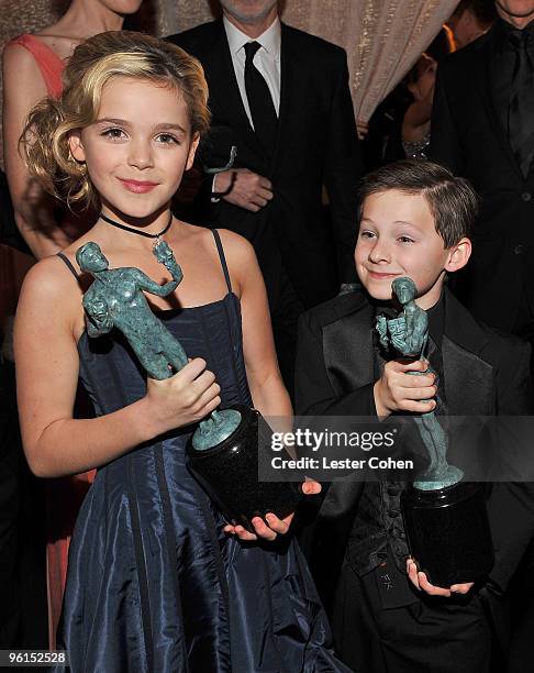 Actors Kiernan Shipka and Jared Gilmore attend the TNT/TBS broadcast of the 16th Annual Screen Actors Guild Awards at the Shrine Auditorium on...