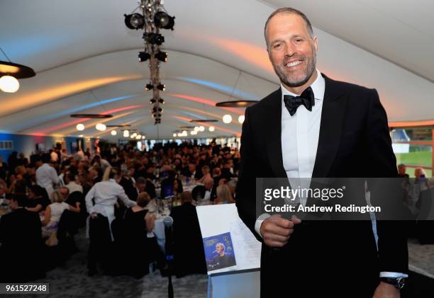 Martin Bayfield, former England rugby player and MC for the night, is pictured during An Evening With Mike Rutherford, The Mechanics and Friends at...