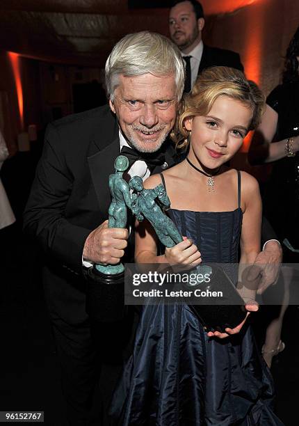 Actors Robert Morse and Kiernan Shipka attend the TNT/TBS broadcast of the 16th Annual Screen Actors Guild Awards at the Shrine Auditorium on January...