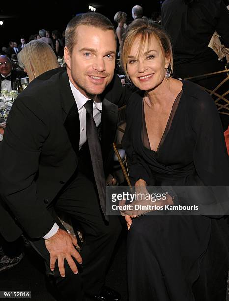 Actors Chris O'Donnell and Jessica Lange attend the TNT/TBS broadcast of the 16th Annual Screen Actors Guild Awards at the Shrine Auditorium on...