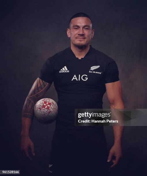 Sonny Bill Williams poses during a New Zealand All Blacks portraits session on May 21, 2018 in Auckland, New Zealand.