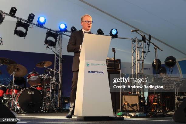 Keith Pelley, Chief Executive of The European Tour, is pictured during An Evening With Mike Rutherford, The Mechanics and Friends at the BMW PGA...