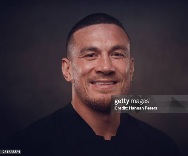 Sonny Bill Williams poses during a New Zealand All Blacks portraits session on May 21, 2018 in Auckland, New Zealand.