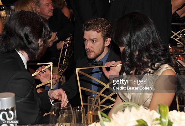 Director Jason Reitman and singer Justin Timberlake attend the TNT/TBS broadcast of the 16th Annual Screen Actors Guild Awards at the Shrine...