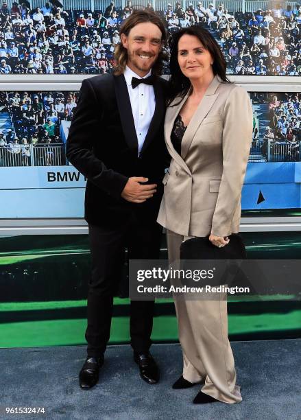 Tommy Fleetwood and his wife Clare Craig are pictured during An Evening With Mike Rutherford, The Mechanics and Friends at the BMW PGA Championship...