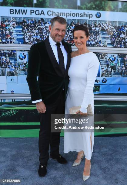 Lee Westwood of England is pictured with his girlfriend Helen Storey during An Evening With Mike Rutherford, The Mechanics and Friends at the BMW PGA...