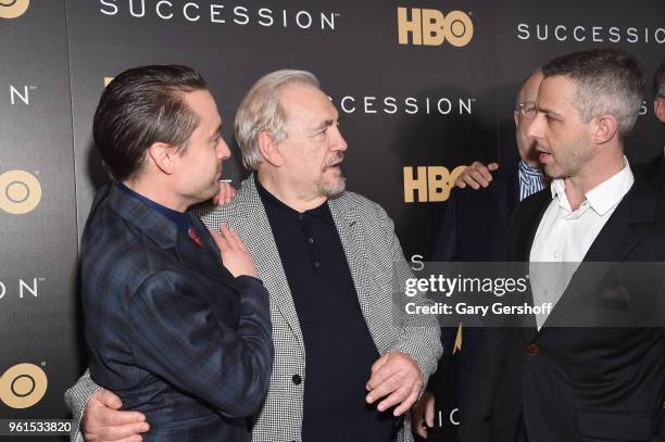 Actors Kieran Culkin, Brian Cox and Jeremy Strong attend the 'Succession' New York premiere at Time Warner Center on May 22, 2018 in New York City.