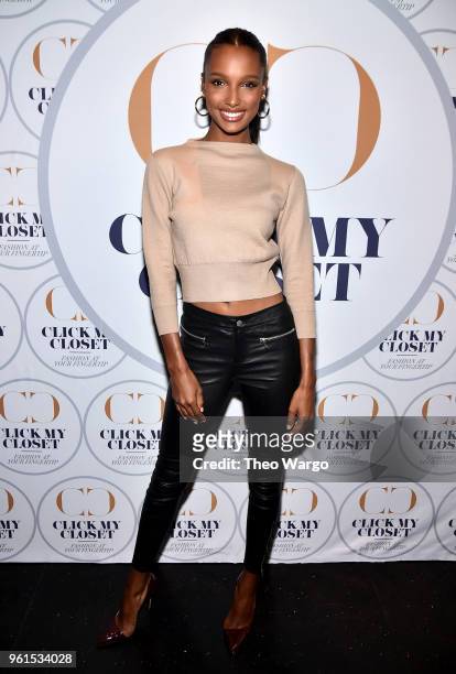 Jasmine Tookes attends the Rogers & Cowan celebration of Click My Closet launch with Ashley Greene at Arlo Soho on May 22, 2018 in New York City.