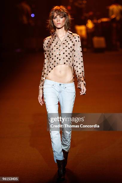 Freja Beha Erichsen wearing Erin Wasson x RVCA Spring 2010 during Mercedes-Benz Fashion Week at Bryant Park on September 11, 2009 in New York City