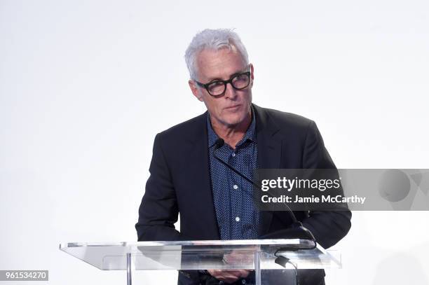 John Slattery speaks onstage during the Animal Haven Gala 2018 at Tribeca 360 on May 22, 2018 in New York City.