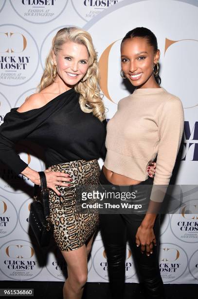 Christie Brinkley and Jasmine Tookes attend the Rogers & Cowan celebration of Click My Closet launch with Ashley Greene at Arlo Soho on May 22, 2018...