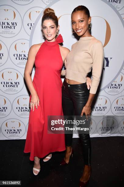 Ashley Greene and Jasmine Tookes attend the Rogers & Cowan celebration of Click My Closet launch with Ashley Greene at Arlo Soho on May 22, 2018 in...