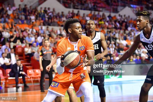 Wilfried Yeguete of Le Mans during the Jeep Elite quarter-final play-off match between Le Mans and Lyon Villeurbanne on May 22, 2018 in Le Mans,...