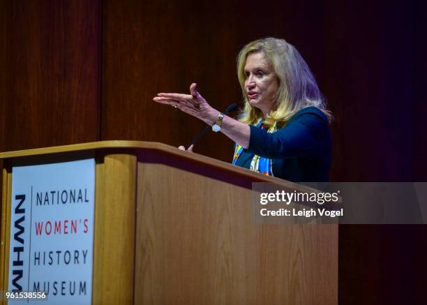 Congresswoman Carolyn Maloney speaks at National Women's History Museum honors Tarana Burke on May 22, 2018 in Washington, DC.