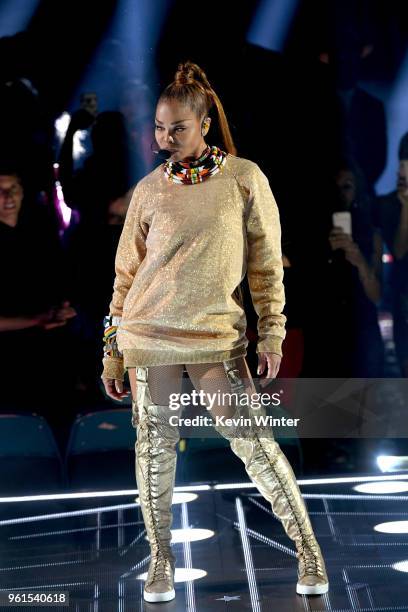 Singer Janet Jackson performs at the 2018 Billboard Music Awards at the MGM Grand Garden Arena on May 20, 2018 in Las Vegas, Nevada.