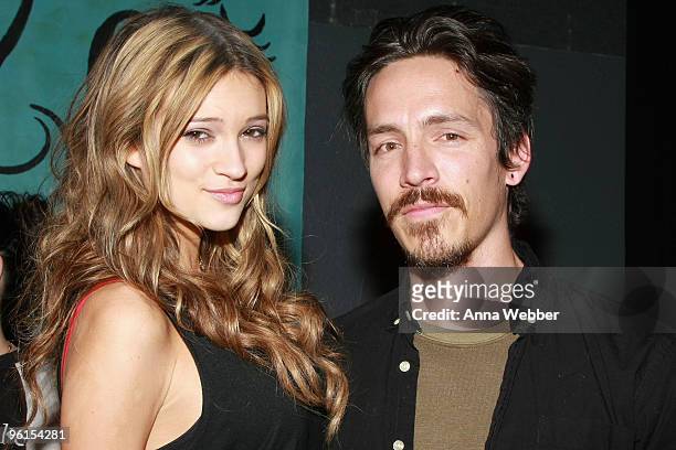 Model Kylie Bisutti and musician Brandon Boyd attend the Music Cafe Reception during the 2010 Sundance Film Festival at Stanfield Gallery on January...