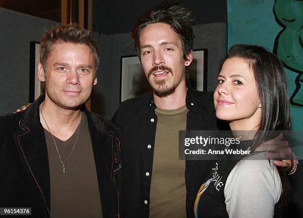 Musician Brandon Boyd and guests attend the Music Cafe Reception during the 2010 Sundance Film Festival at Stanfield Gallery on January 24, 2010 in...