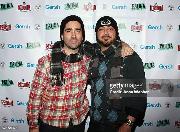 Directing team The Butcher Brothers, Phil Flores and Mitchell Altieri attend "The Violent Kind" party hosted by Gersh Agency at The Spur on January...