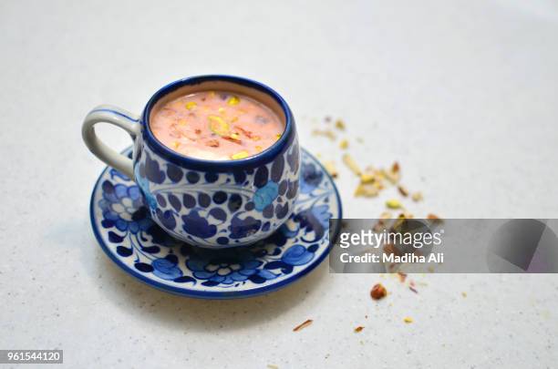 pink (kashmiri) tea - jammu and kashmir stock pictures, royalty-free photos & images