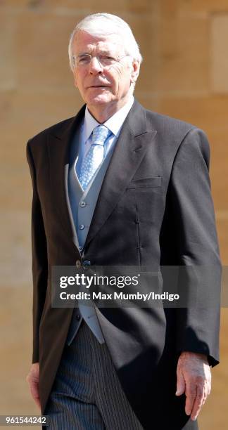 Sir John Major attends the wedding of Prince Harry to Ms Meghan Markle at St George's Chapel, Windsor Castle on May 19, 2018 in Windsor, England....