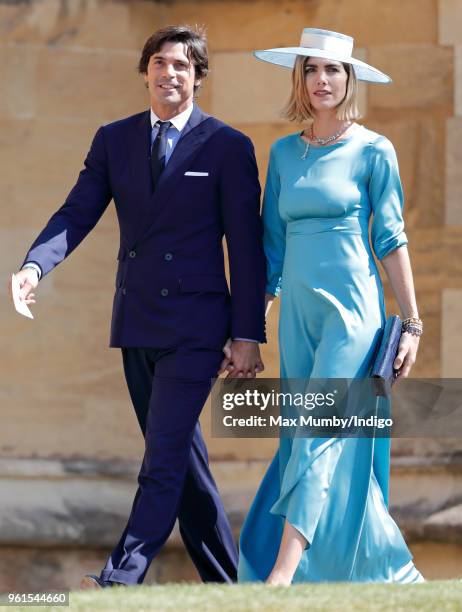 Nacho Figueras and Delfina Blaquier attend the wedding of Prince Harry to Ms Meghan Markle at St George's Chapel, Windsor Castle on May 19, 2018 in...