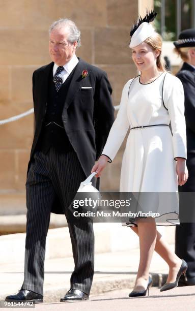 David Armstrong-Jones, Earl of Snowdon and daughter Margarita Armstrong-Jones attend the wedding of Prince Harry to Ms Meghan Markle at St George's...