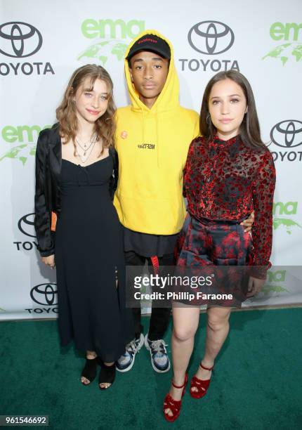 Odessa Adlon, Jaden Smith and Gideon Adlon attend the 28th Annual Environmental Media Awards at Montage Beverly Hills on May 22, 2018 in Beverly...