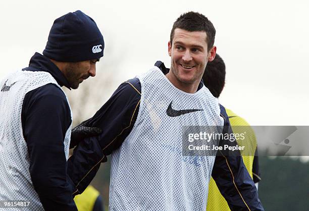 David Nugent of Portsmouth trains with team mates after his loan spell at Burnley, at Portsmouth FC's Eastleigh training ground on January 25, 2009...