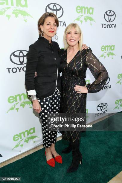Wendie Malick and EMA President & CEO Debbie Levin attend the 28th Annual Environmental Media Awards at Montage Beverly Hills on May 22, 2018 in...