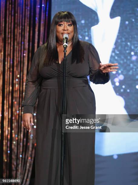 Loni Love presents award onstage at the 43rd Annual Gracie Awards at the Beverly Wilshire Four Seasons Hotel on May 22, 2018 in Beverly Hills,...