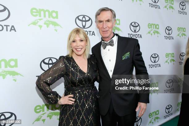 President & CEO Debbie Levin and Bill Nye attend the 28th Annual Environmental Media Awards at Montage Beverly Hills on May 22, 2018 in Beverly...