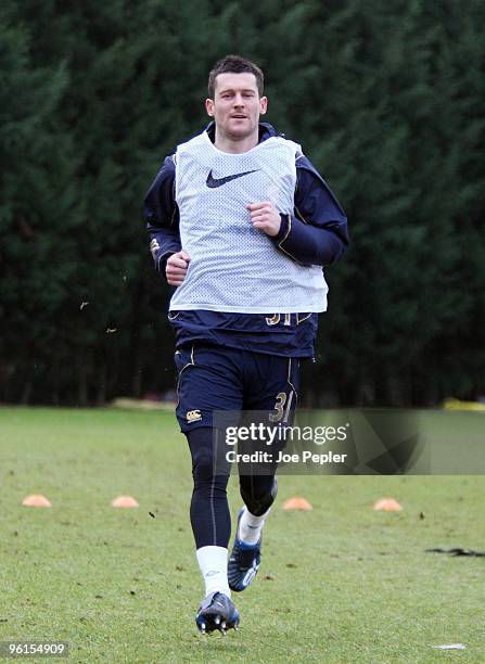 David Nugent of Portsmouth trains with team mates after his loan spell at Burnley, at Portsmouth FC's Eastleigh training ground on January 25, 2009...