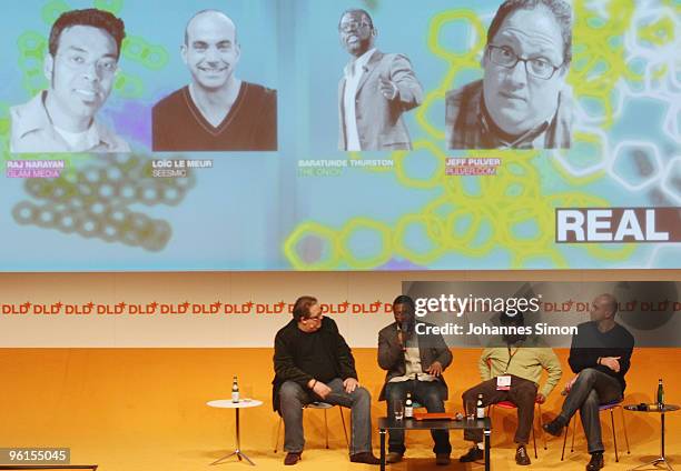 Jeff Pulver, Baratunde Thurston of The Onion, Raj Narayan of Glam Media and Loic De Meur of Seesmic attend the Digital Life Design conference at HVB...