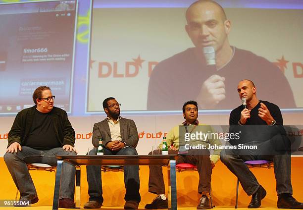Jeff Pulver, Baratunde Thurston of The Onion, Raj Narayan of Glam Media and Loic De Meur of Seesmic attend the Digital Life Design conference at HVB...