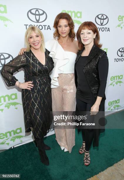 President & CEO Debbie Levin, Scottie Thompson and Frances Fisher attend the 28th Annual Environmental Media Awards at Montage Beverly Hills on May...