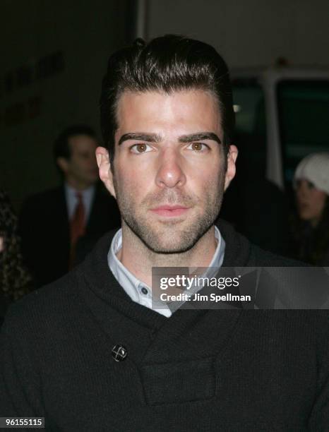 Actor Zachary Quinto attends the "A View From The Bridge" Broadway opening night at the Cort Theatre on January 24, 2010 in New York City.